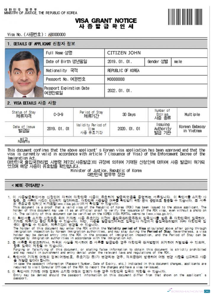 Download KOREA e visa Photoshop template